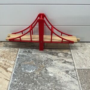 Brio Red Suspension Bridge Wooden Railway Track Accessory